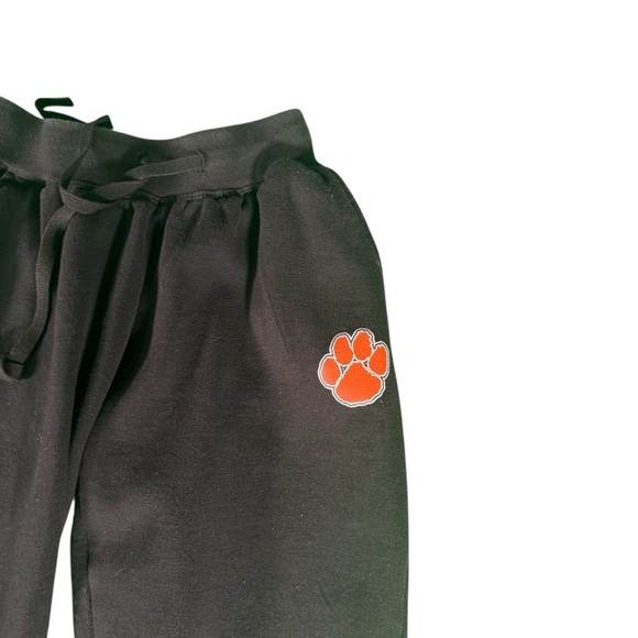 BSN Sports Womens Fleece Jogger Sweatpants XS Black Paw Print Logo Drawstring - Picture 2 of 11